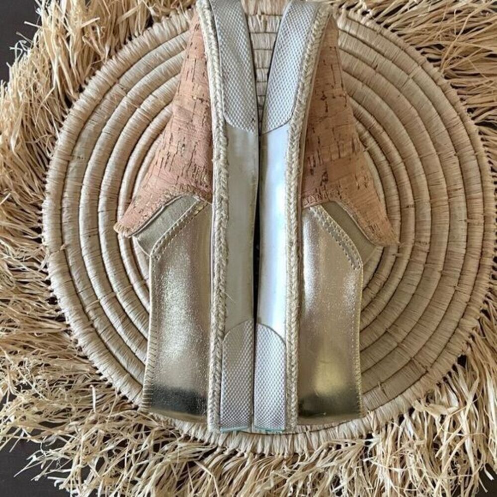 JACK ROGERS Tucker Sneakers Natural Cork / Gold Slip On Casual Shoes Size 6 - Picture 7 of 15